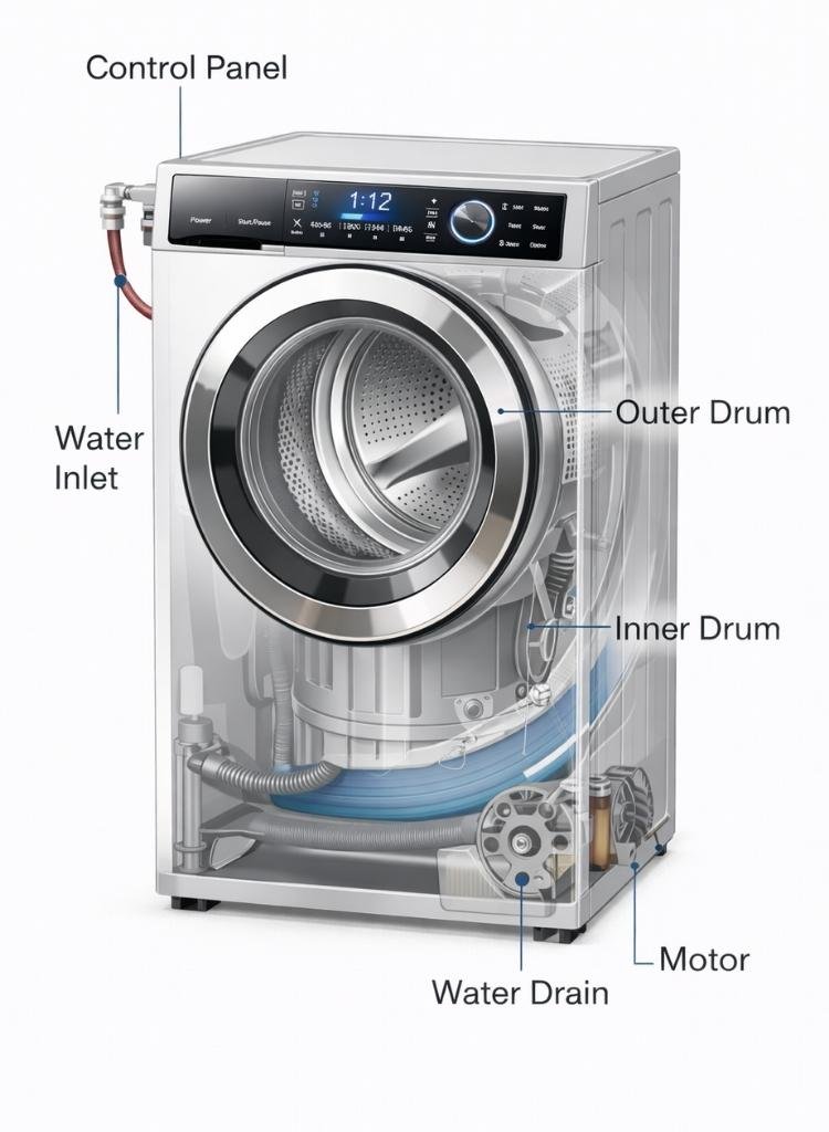 Automatic Washing Machine Components Diagram