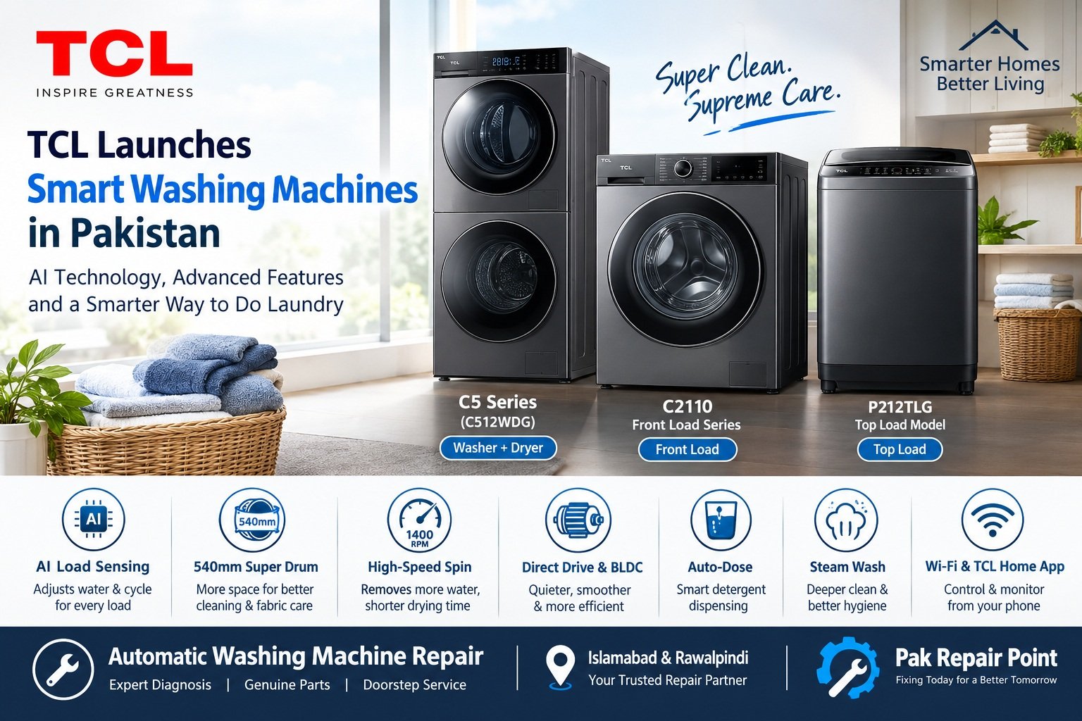 TCL smart Washing Machines